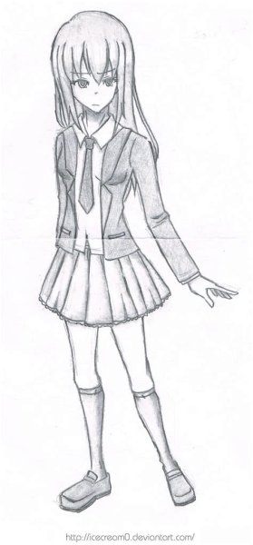 Аниме девочки для срисовки карандашом в полный рост