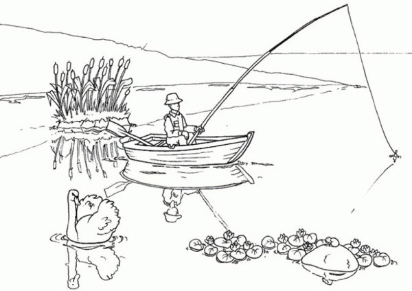 Раскраска Рыбак