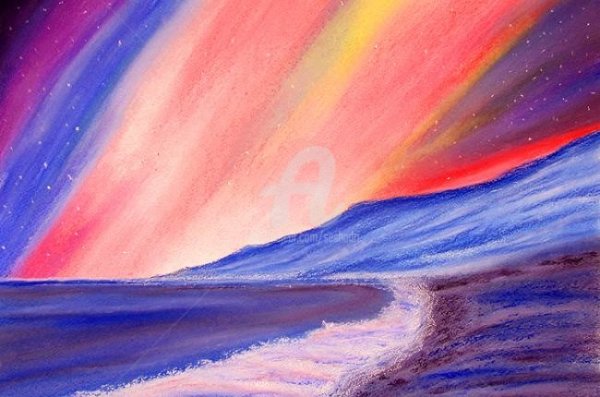 Рисование Северное сияние
