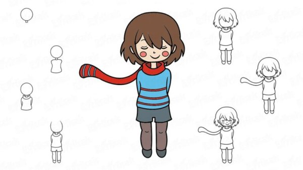 Фриск Undertale для срисовки