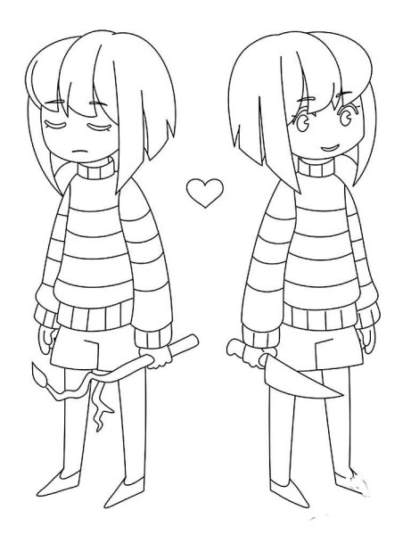 Раскраски андертейл Чара