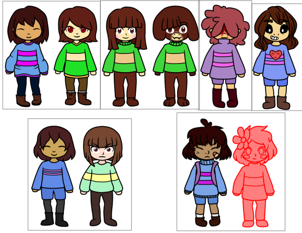 Разные стили рисования Фриск