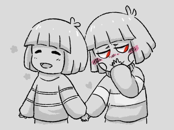 Андертейл Фриск и Чара для срисовки