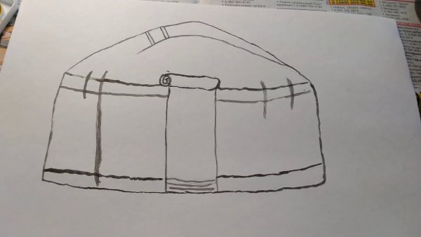 Юрта рисунок красками