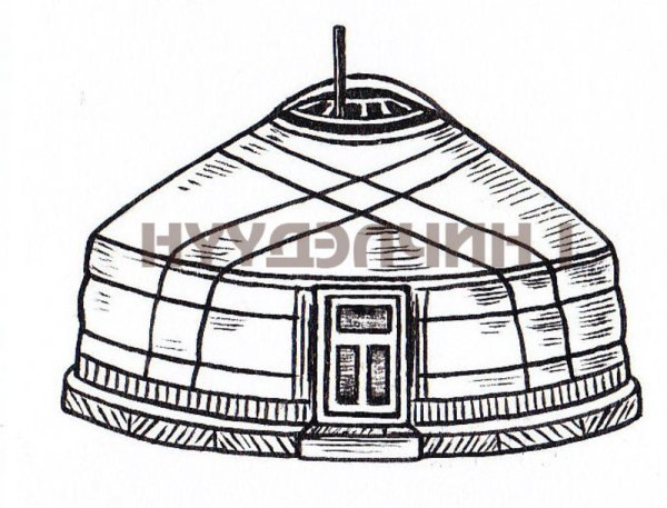 Юрта карандашом