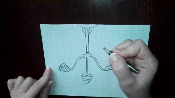 Нарисовать люстру поэтапно