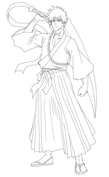 Рисунок Ичиго по этапно