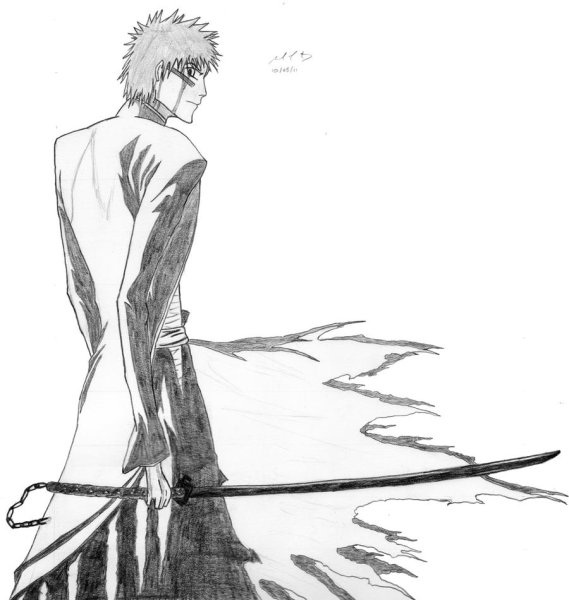 Ичиго Куросаки карандашом