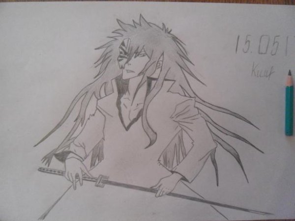 Ичиго Куросаки поэтапно карандашом