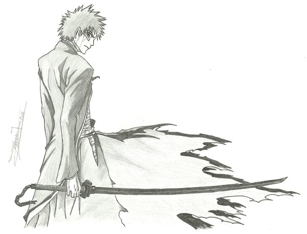 Ичиго Куросаки карандашом
