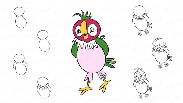 Схема рисования петушка