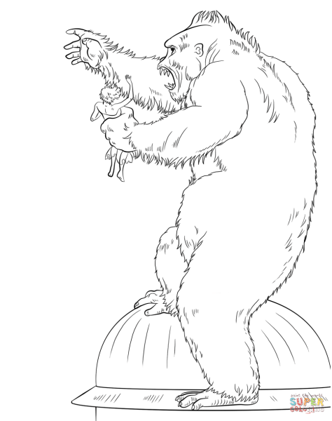 Разукрашка Кинг Конг