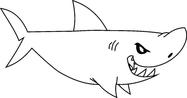 Акула раскраска для детей