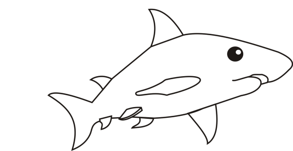 Раскраска маленькая акула