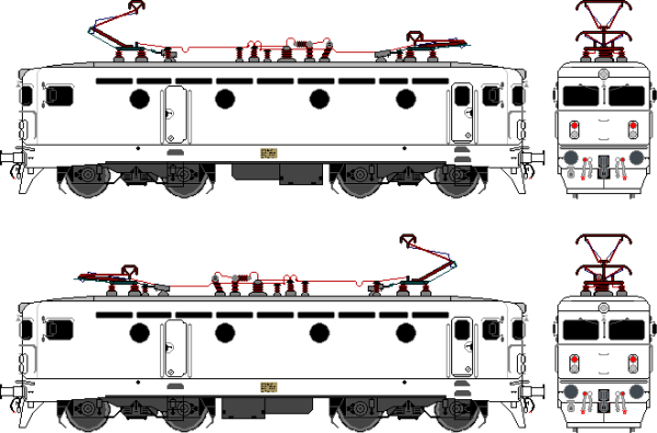 Красный электровоз рисунок