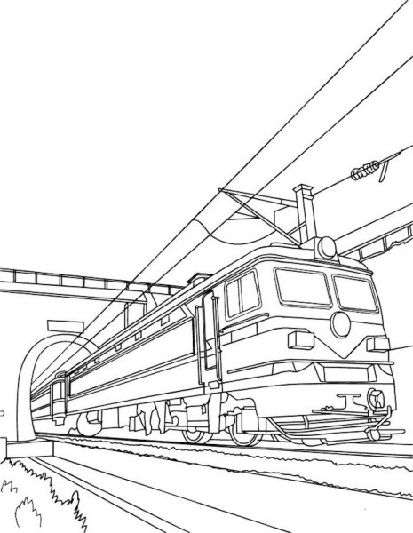 Электропоезд раскраска