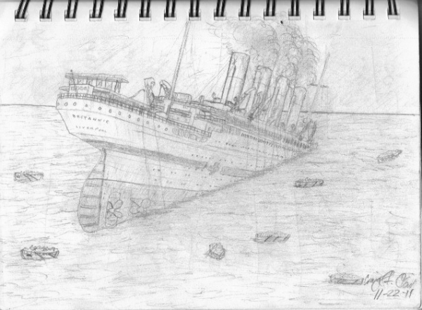 Раскраска Британик корабль