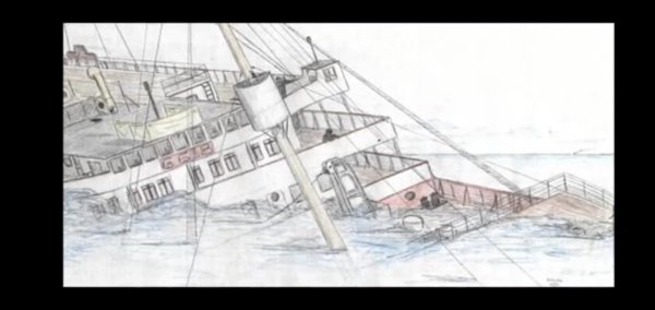 Титаник на дне рисунок