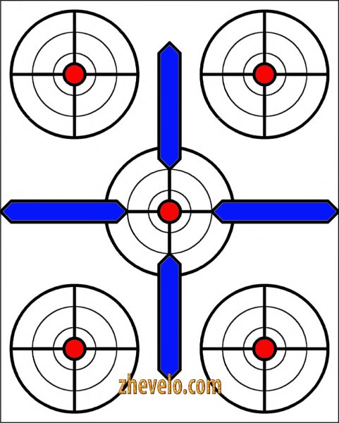 Мишени для пристрелки нарезного оружия на 100 метров для калибра 7.62x39