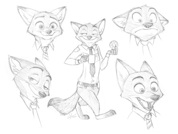 Ник Уайлд карандашом