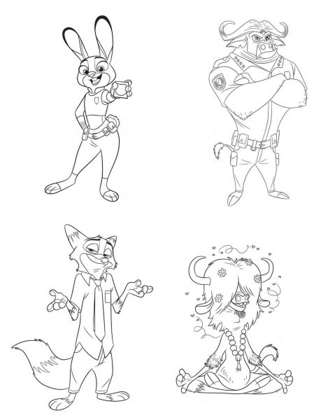 Раскраска Зверополис Когтяузер