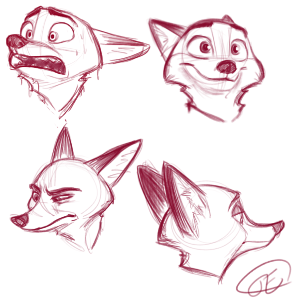 Ник Уайлд скетчи