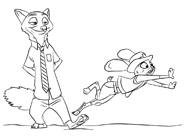 Раскраска Зверополис