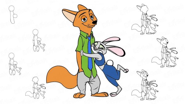 Зверополис раскраска ник и Джуди