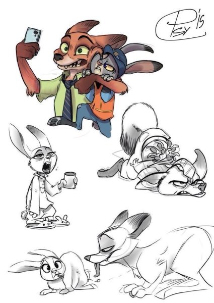 Зоотопия Disney скетч