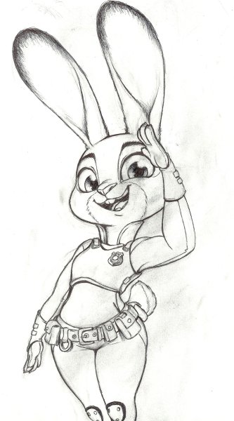 Джуди Хоппс карандашом