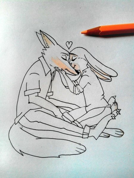 Джуди и ник рисунок карандашом