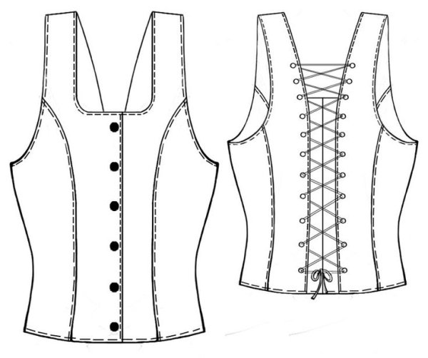 Лекало женского корсета