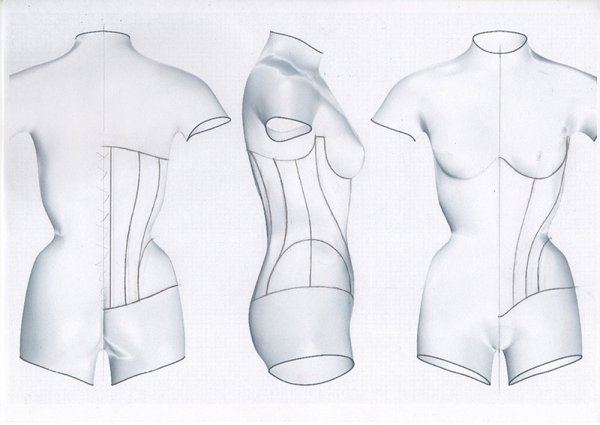 Моделирование корсета на манекене