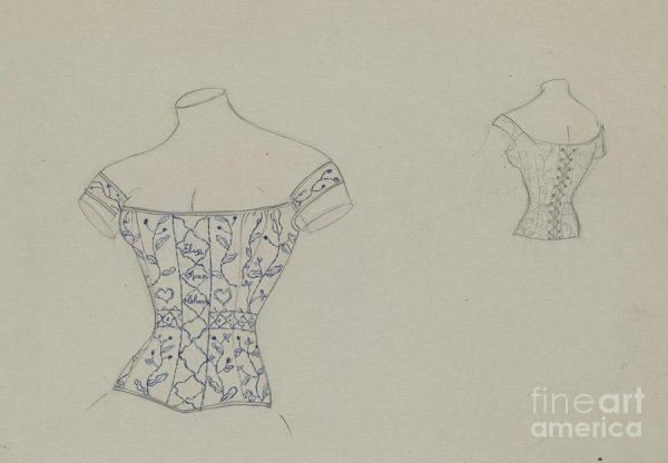 Корсет рисунок для срисовки с узором