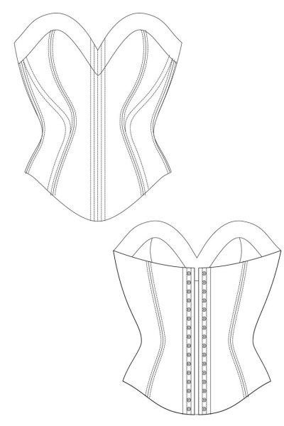 Эскиз одежды корсет