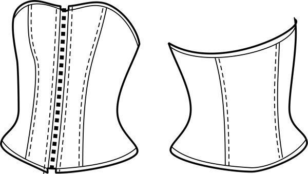 Корсет макет на фигуре