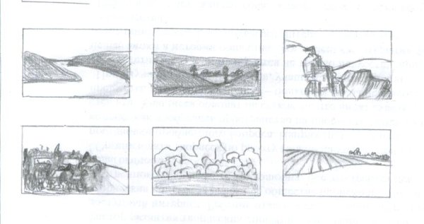 Пейзаж в графике легкий