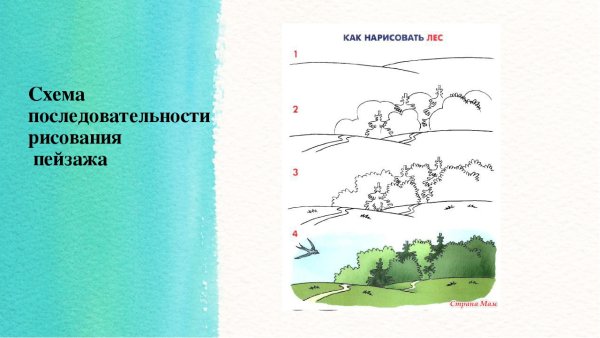 Морской пейзаж карандашом