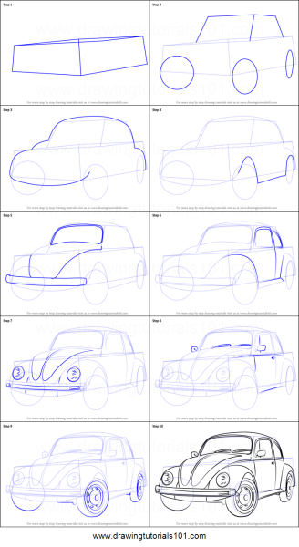 Машина рисунок пошагово мини