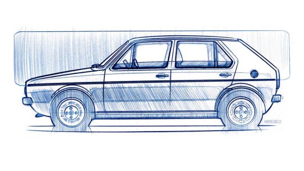 Скетч Volkswagen Golf