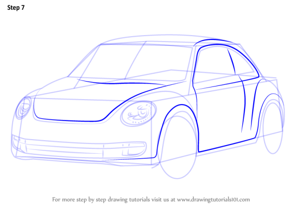 Поэтапное рисование легковой машины