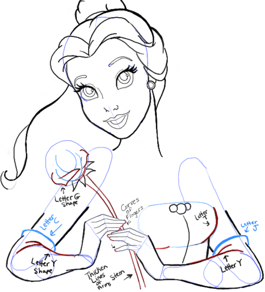 Поэтапное рисование Бель