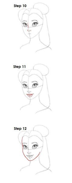 Поэтапное рисование Бель