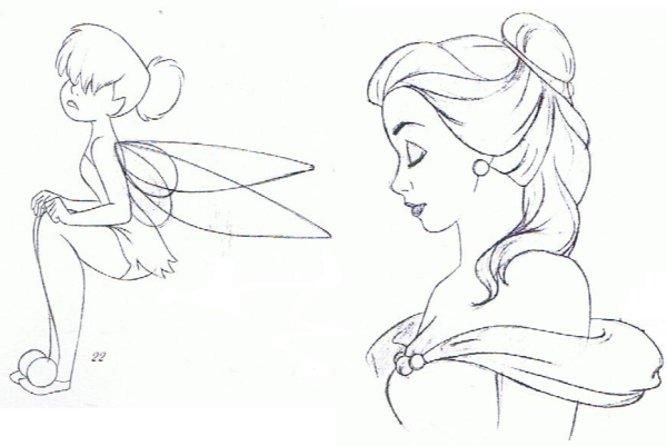 Рисунок принцесс для начинающих в профиль