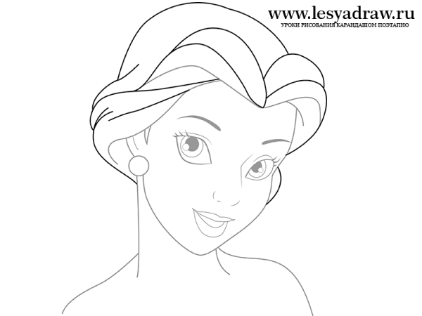Портрет принцессы карандашом