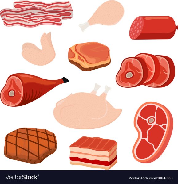 Мясо в мультяшном стиле