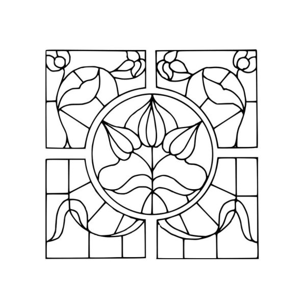 Геометрический витраж трафарет