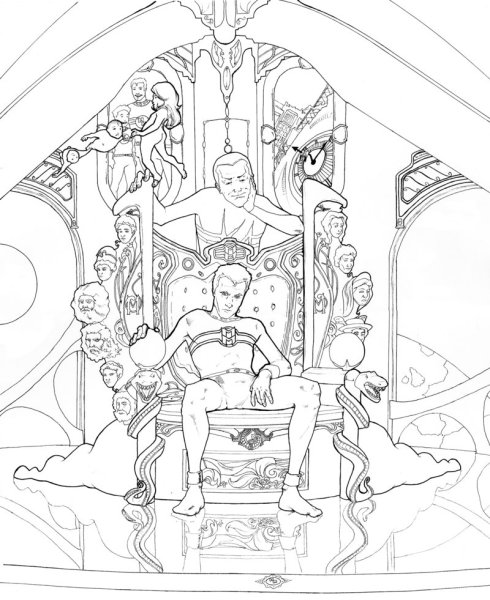 Трон карандашом поэтапно