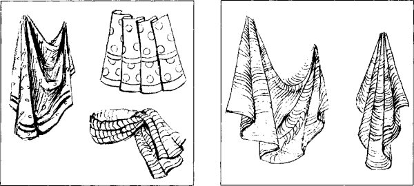 Складки на ткани рисунок