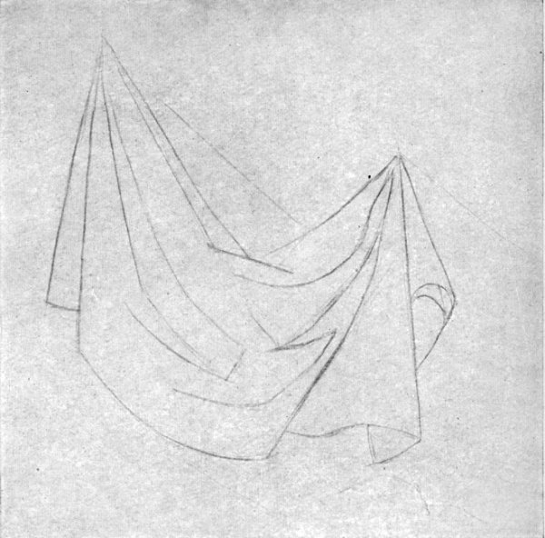 Поэтапное рисование драпировки